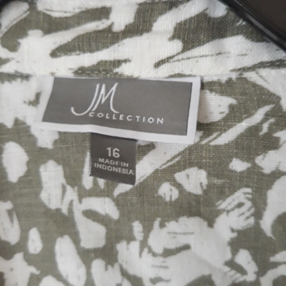 JM COLLECTION WOMENS shirt SIZE 16 100% LINEN - Picture 3 of 8